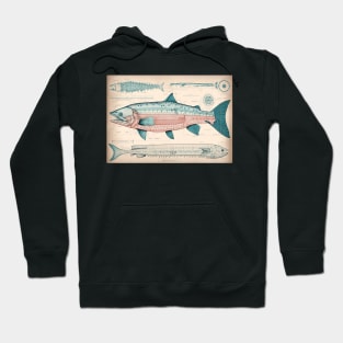 Sockeye Salmon Fish Print Hoodie